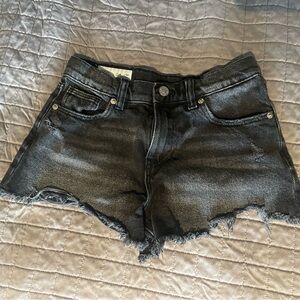 Zara girls Black ripped Denim Shorts size 10